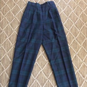 Pleated Tartan Pants